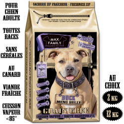 Croquette sans céréale CANARD - Menu BULLY MAX FAMILY pour chien