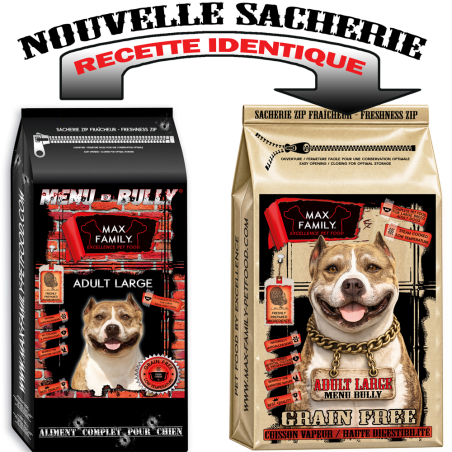 Menu BULLY Adult Large - by MAX FAMILY - croquettes BULLY XL sans céréales chien grandes races
